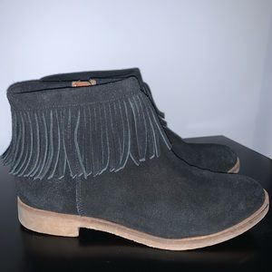 Lucky Brand Fringe Suede Booties